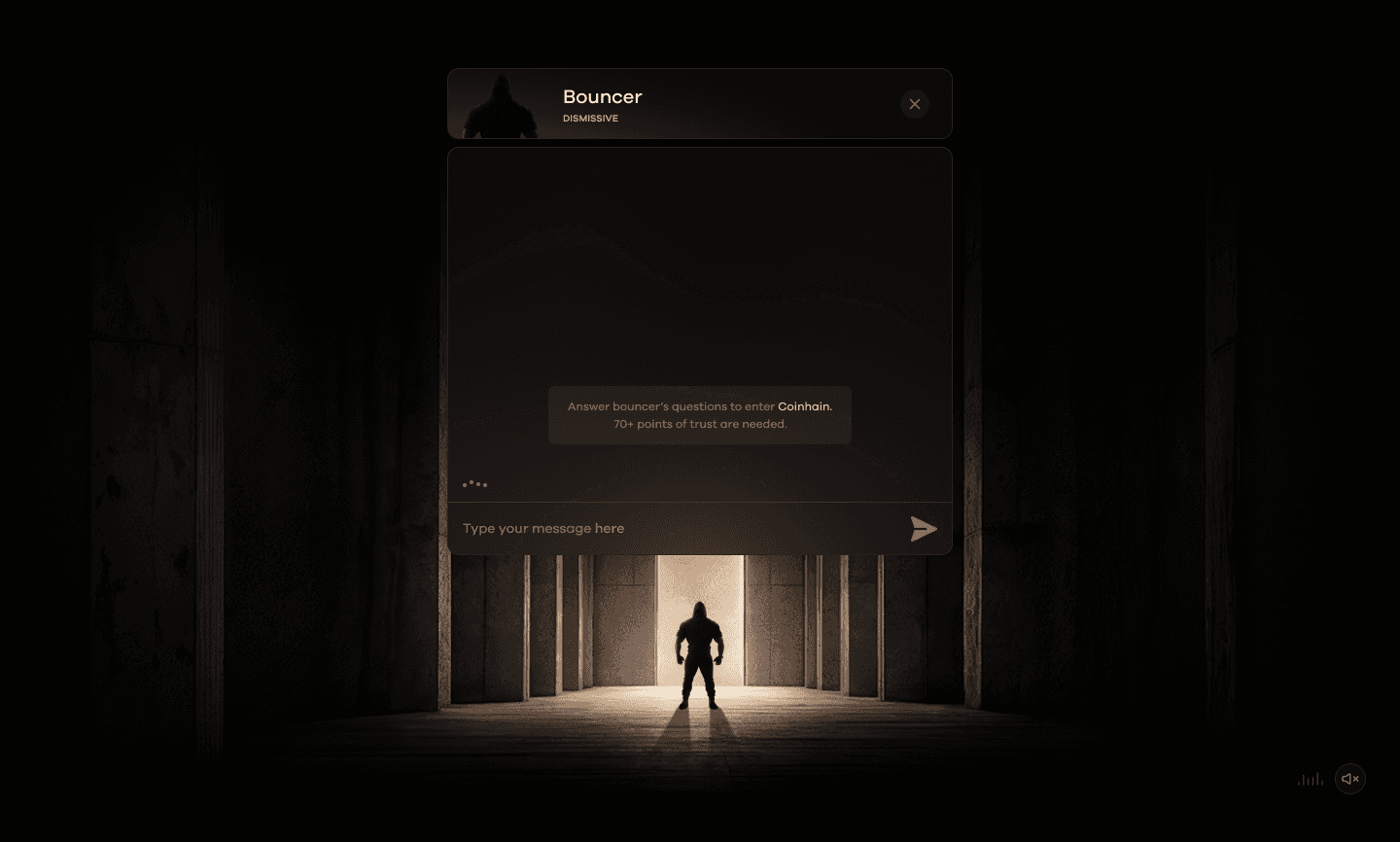 Coinhain campaign: conversation with the AI gatekeeper